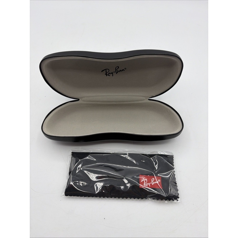 Ray-Ban Black Hard Clamshell Eyeglasses / Sunglasses Case w Cloth -NEW